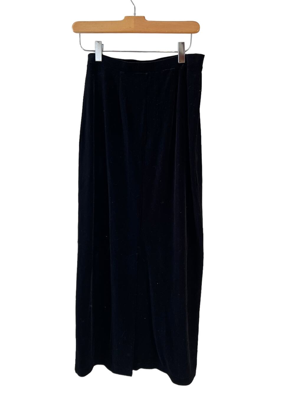 Vintage Casual Corner Black Velvet Straight Maxi Skirt S
